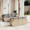 vidaXL 7 Piece Garden Sofa Set with Cushions Beige Poly Rattan