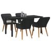 vidaXL Garden Dining Set with Cushion 5 pcs Black Poly Rattan