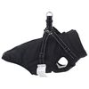 vidaXL Dog Coat with Harness Black S Fleece and Polyester