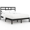 vidaXL Bed Frame without Mattress Black Solid Wood 135x190 cm Double Double