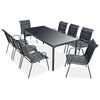 vidaXL 9 Piece Outdoor Dining Set Steel Black