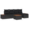 vidaXL Garden Sofa Set with Pillow 6 pcs Black Poly rattan