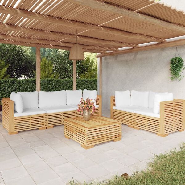 vidaXL 6 Piece Garden Lounge Set with Cushions Solid Wood Teak