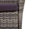 vidaXL Garden Chairs 2 pcs with Cushions Poly Rattan Grey