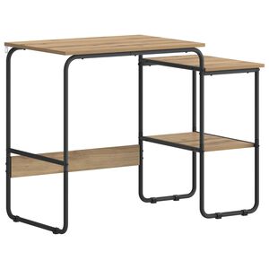 vidaXL Desk with Storage Artisan Oak 100 x 50 x 75 cm