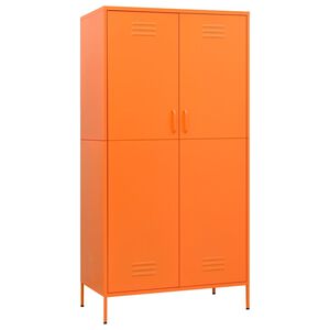 vidaXL Wardrobe | Orange | Powder-Coated Steel | Large | Wardrobe | Rectangular