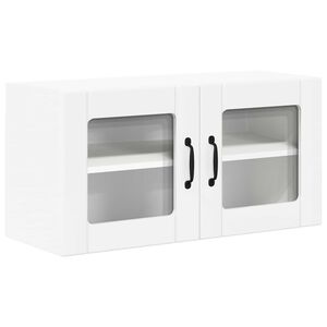 vidaXL Wall Glass Cabinet LUCCA White 80 x 31 x 40 cm Engineered Wood