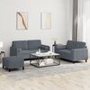 vidaXL 3 Piece Sofa Set with Pillows Dark Grey Velvet