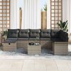 vidaXL Garden Sofa Set with Cushion 9 pcs Grey Poly rattan