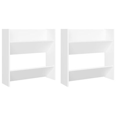 vidaXL Wall Shoe Cabinets 2 pcs White 60x18x60 cm Engineered Wood