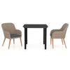 vidaXL 3 Piece Garden Dining Set with Cushions Brown