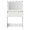 vidaXL Dressing Table White 75.5 x 41 x 135 cm Engineered Wood
