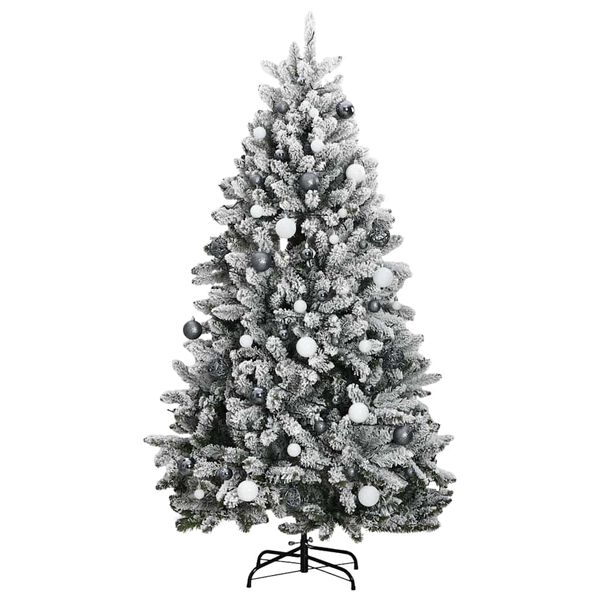 vidaXL Artificial Hinged Christmas Tree 300 LEDs & Ball Set 210 cm