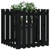 vidaXL Garden Planter with Fence Design Black 70x70x70 cm Solid Wood Pine