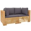 vidaXL Garden Corner Sofas with Cushions 2 pcs Solid Wood Teak