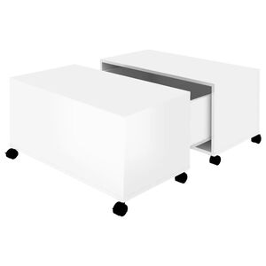 vidaXL Coffee Table | High gloss white | Engineered wood | Medium | Extendable