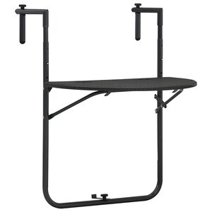 vidaXL Hanging Balcony Table Brown 60x64x83,5 cm Plastic Rattan Look