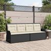 vidaXL Garden Bench with Cushion Black Poly rattan