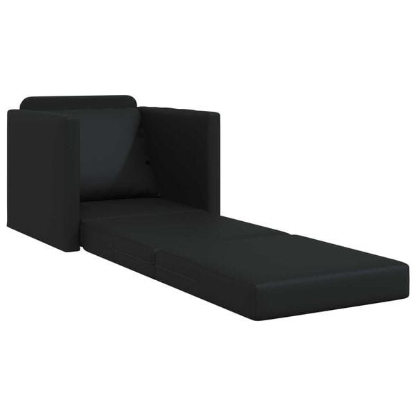 vidaXL Sofa Bed 60cm Black Artificial Leather