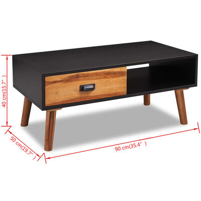 vidaXL Solid Acacia Wood Coffee Table 90x50x40 cm