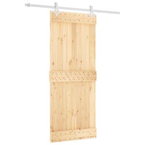 vidaXL Sliding Door Natural and White 85 x 210 cm Solid Pine Wood