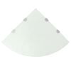 vidaXL Corner Shelf | Set of 2 | White | Tempered safety glass | 45x45 cm