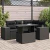 vidaXL 5 Piece Garden Sofa Set with Cushions Black Poly Rattan