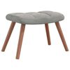 vidaXL Relaxing Chair with a Stool Light Grey Velvet