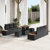 vidaXL Garden Sofa Set 9 pcs Black Poly Rattan