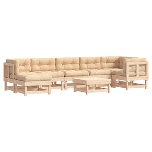 vidaXL 8 Piece Garden Lounge Set with Cushions Solid Wood