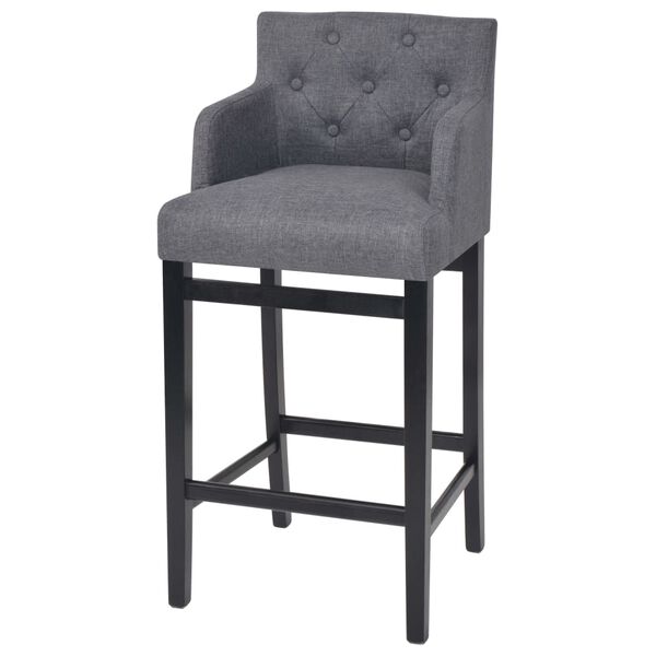 vidaXL Bar Stools 2 pcs Dark Grey Fabric