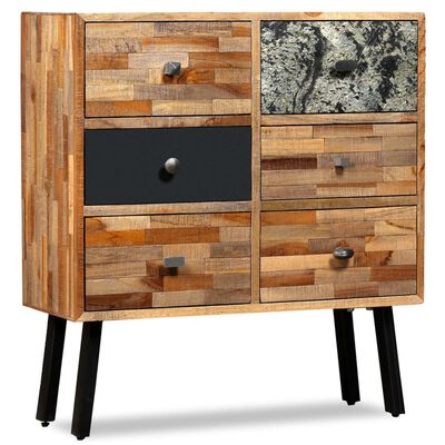 vidaXL Side Cabinet with 6 Drawers Solid Reclaimed Teak 70x30x76 cm