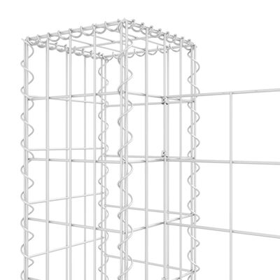 vidaXL U-shape Gabion Basket with 8 Posts Iron 860x20x100 cm