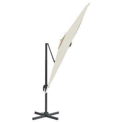vidaXL Cantilever Umbrella with Aluminium Pole Sand White 300x300 cm