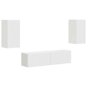 vidaXL TV Cabinet Set 4 pcs White Engineered Wood