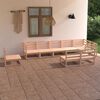 vidaXL 9 Piece Garden Lounge Set Solid Pinewood