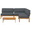 vidaXL Sofa Set with Cushion Plain 4 pcs Anthracite Solid Acacia Wood