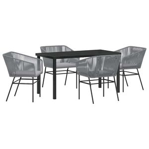 vidaXL Garden Dining Set 5 pcs Grey Powder-Coated Steel