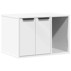 vidaXL Cat Litter Box Enclosure White 60x40x40 cm Engineered Wood