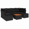 vidaXL Garden Sofa Set with Cushion 7 pcs Black Poly rattan