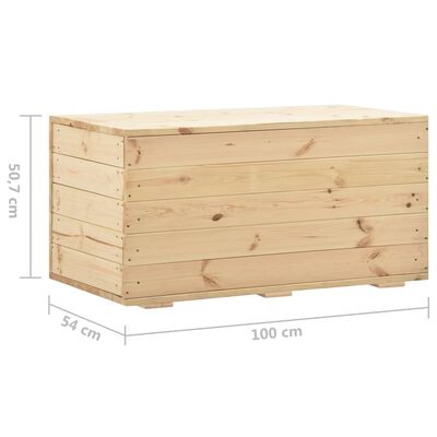 vidaXL Storage Box 100x54x50.7 cm Solid Pine Wood
