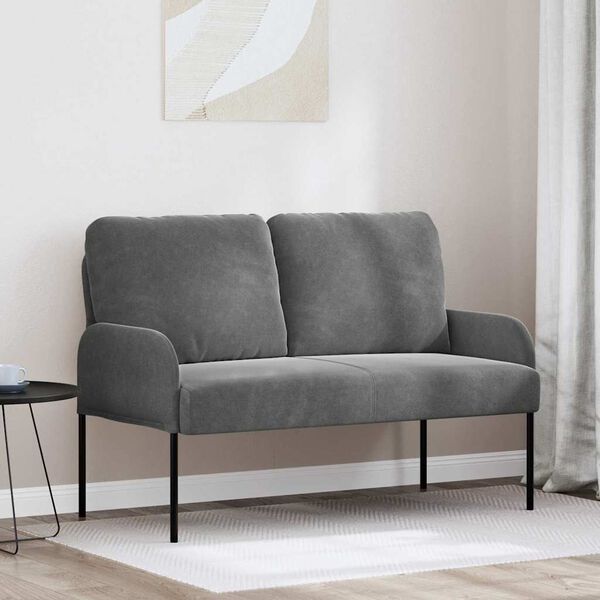 vidaXL Sofas with Cushion 110cm Dark Grey Plywood
