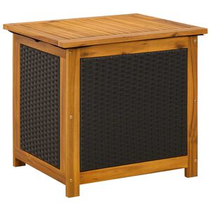 vidaXL Garden Storage Box 88 L Solid Acacia Wood 60 x 50 x 56 cm Black
