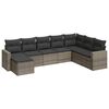vidaXL 8 Piece Garden Sofa Set with Cushions Grey Poly Rattan