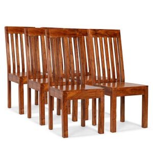 vidaXL Dining Chair | Set of 6 | Brown | Solid acacia wood | Standard | Durable