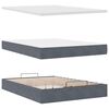 vidaXL Ottoman Bed with Mattress & LEDs Dark Grey Double Velvet