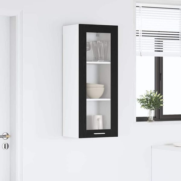 vidaXL Hanging Cabinet Black Oak 40 x 31 x 100 cm Engineered Wood