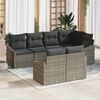 vidaXL Garden Sofa Set with Cushion 7 pcs Grey Poly Rattan