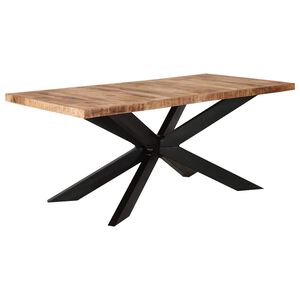 vidaXL Dining Table 180x90x76 cm Solid Rough Mango Wood
