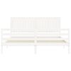 vidaXL Bed Frame without Mattress White Super King Size Solid Wood